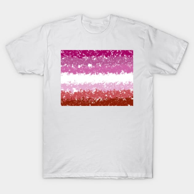Lesbian Swirls Flag Design T-Shirt by PurposelyDesigned